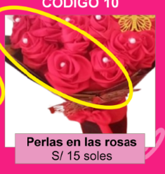 Perlas en las rosas del ramo